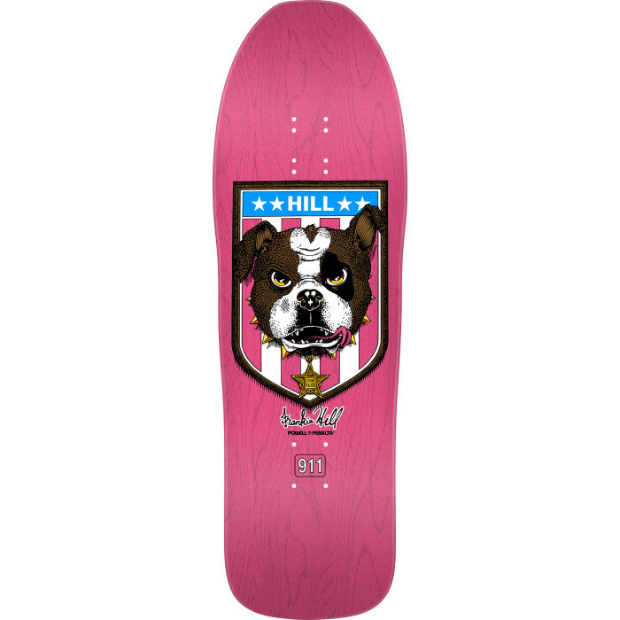 Powell Peralta Frankie Hill Bull Dog Reissue Skateboard Deck Pink Stain - 10 x 31.5