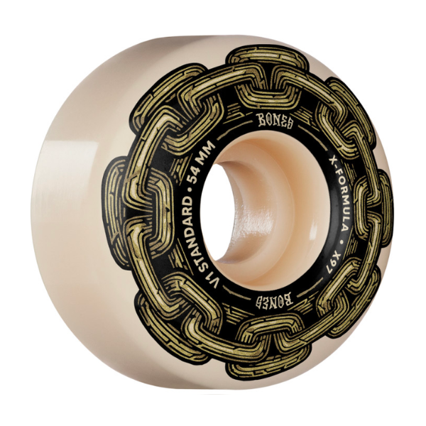 Bones - X-Formula Skateboard Wheels Gold Chain 54mm V1 Standard 97A 4pk